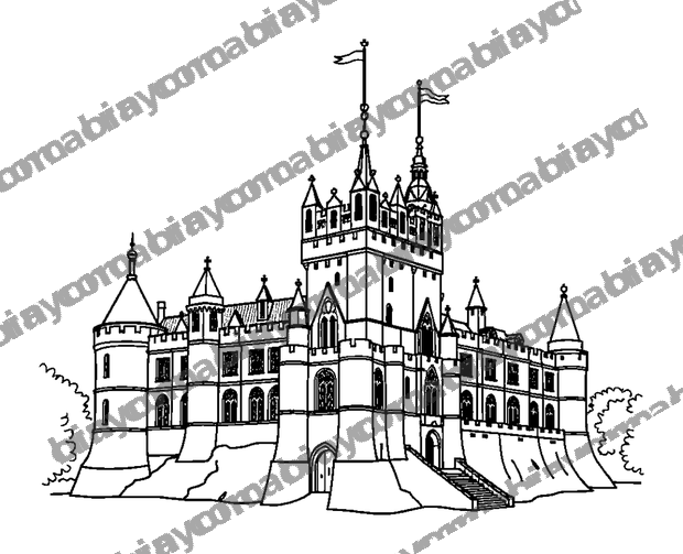 Windsor Castle colouring page — free printable for teens