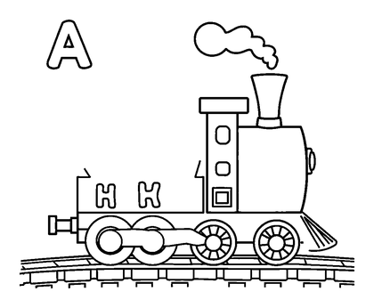 Alphabet Train Colouring Page (Kids, Standard)