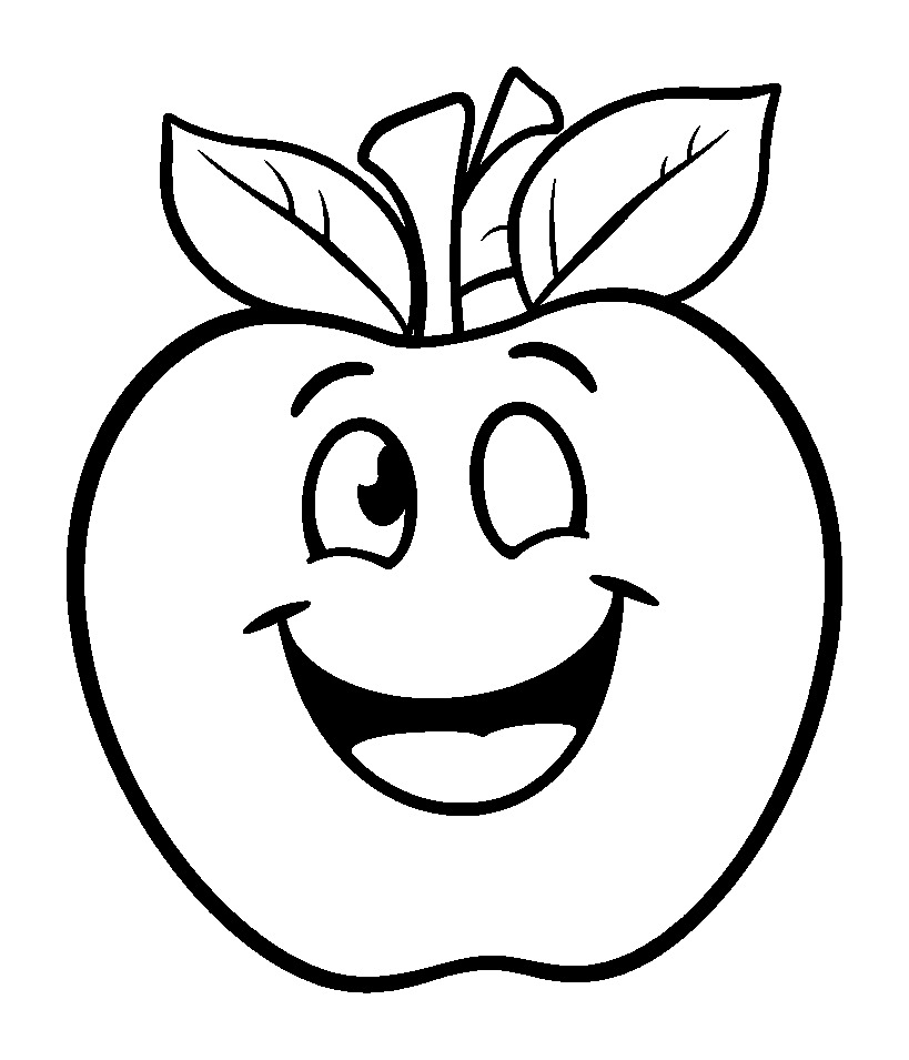 Apple colouring page — free printable for kids