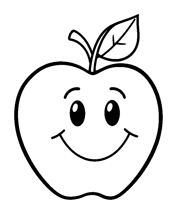 Apple colouring page — free printable for toddlers