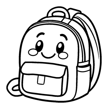 Backpack Colouring Page (Kids, Bold & Easy)