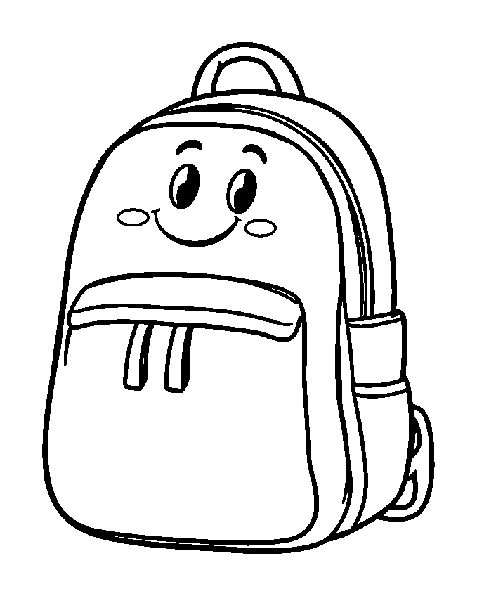 Backpack colouring page — free printable for toddlers