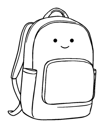 Backpack Colouring Page (Toddler, Bold & Easy)