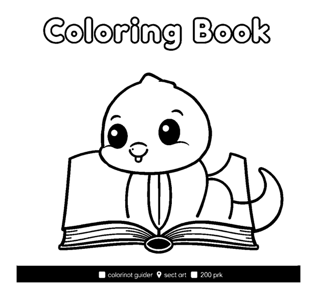 Book colouring page — free printable for kids