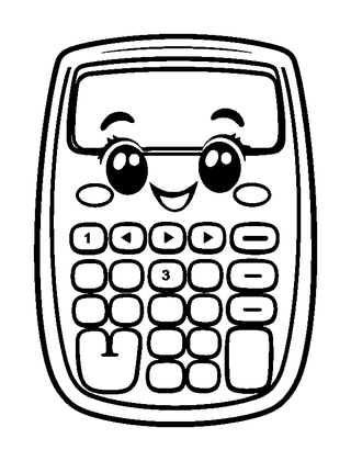 Calculator Colouring Page (Kids, Bold & Easy)