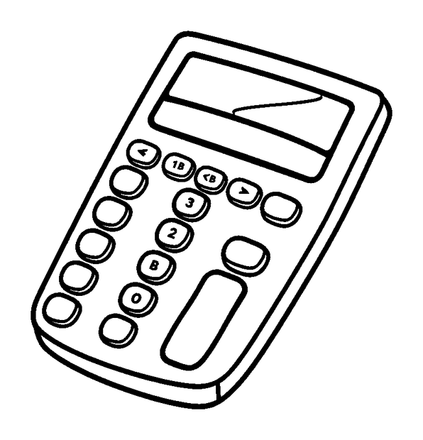Calculator colouring page — free printable for kids