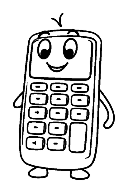 Calculator colouring page — free printable for toddlers