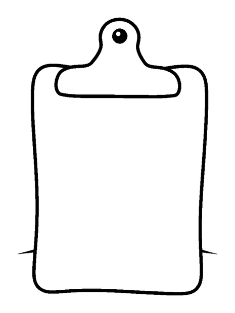 Clipboard colouring page — free printable for kids