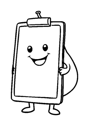 Clipboard Colouring Page (Toddler, Bold & Easy)