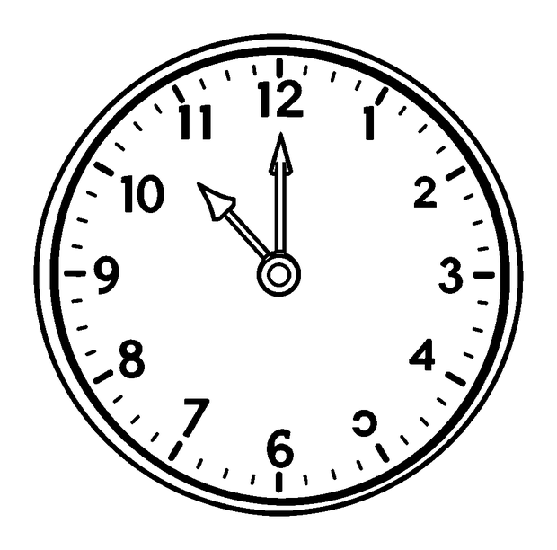 Clock Face Learning colouring page — free printable for kids
