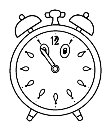 Clock Colouring Page (Kids, Bold & Easy)