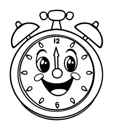 Clock Colouring Page (Kids, Standard)