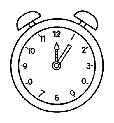 Clock Colouring Page (Kids, Standard)