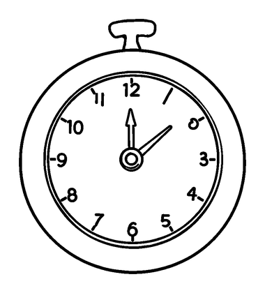 Clock Colouring Page (Toddler, Bold & Easy)