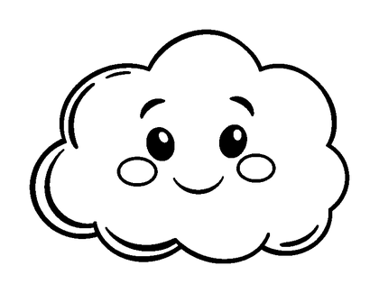Cloud Colouring Page (Toddler, Standard)