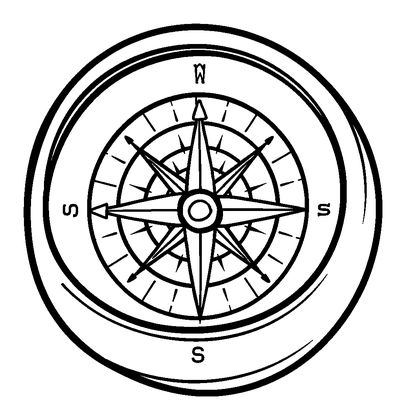 Compass Pair Colouring Page (Kids, Bold & Easy)