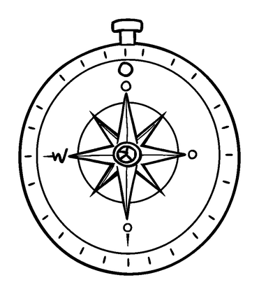 Compass Pair Colouring Page (Toddler, Bold & Easy)