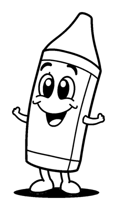 Crayon Colouring Page (Kids, Bold & Easy)