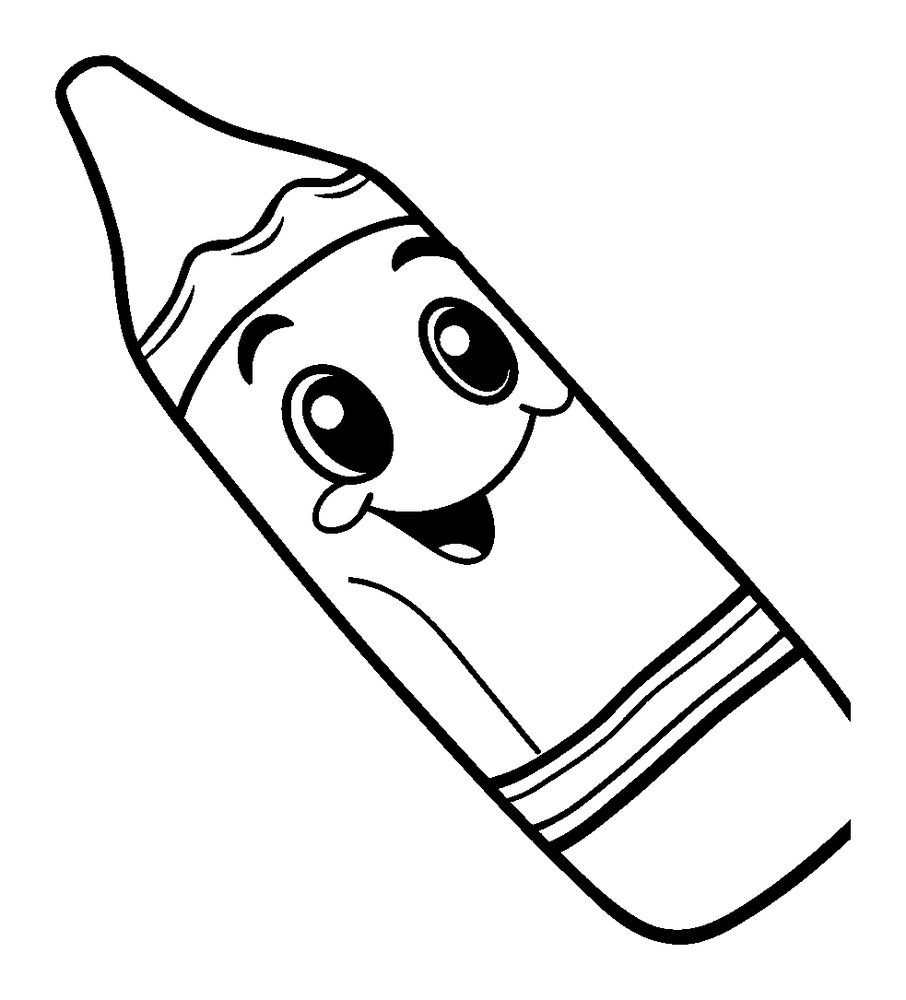 Crayon colouring page — free printable for kids