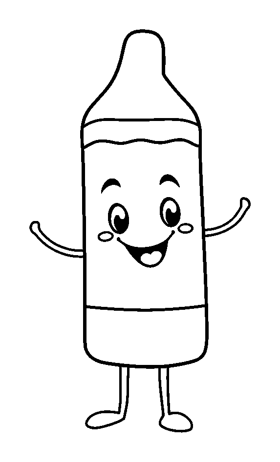 Crayon colouring page — free printable for toddlers