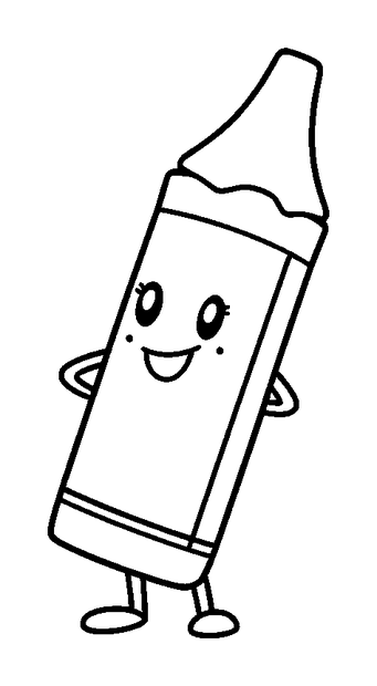 Crayon colouring page — free printable for toddlers