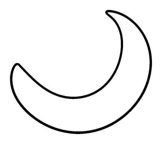 Crescent Shape colouring page — free printable for kids