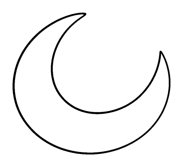 Crescent Shape colouring page — free printable for kids