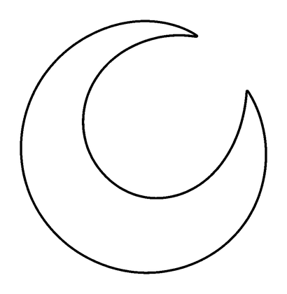 Crescent Shape Colouring Page (Toddler, Bold & Easy)