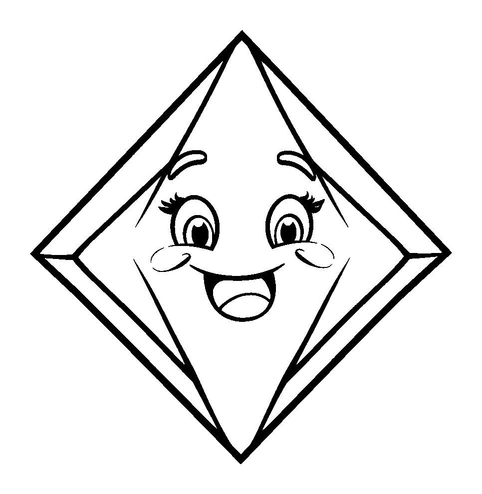 Diamond Shape colouring page — free printable for kids