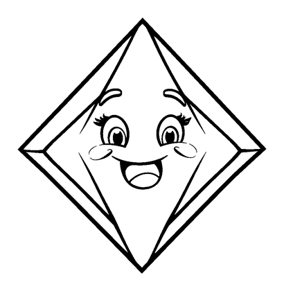 Diamond Shape Colouring Page (Kids, Bold & Easy)