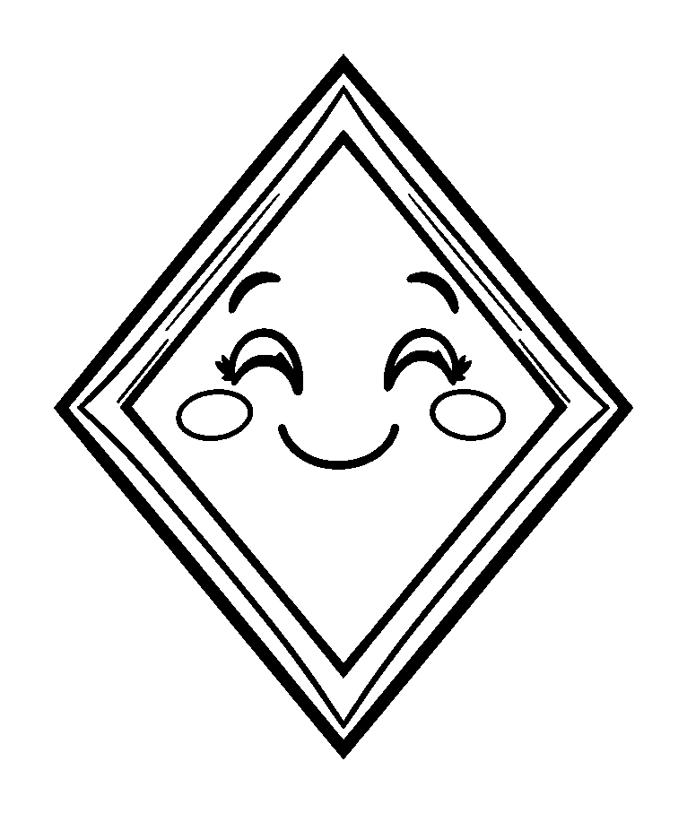 Diamond Shape Colouring Page (Kids, Standard) colouring page
