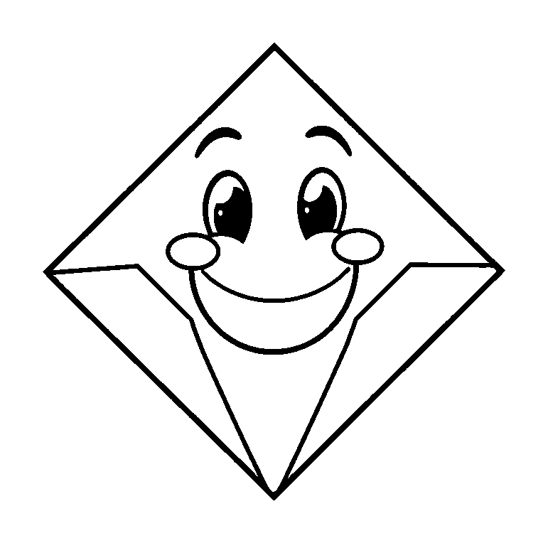 Diamond Shape colouring page — free printable for toddlers