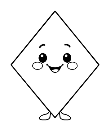 Diamond Shape Colouring Page (Toddler, Bold & Easy)