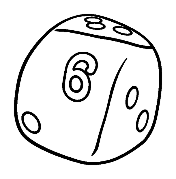 Dice Numbers colouring page — free printable for kids
