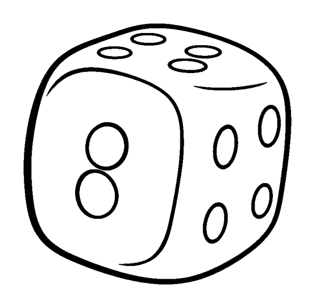 Dice Numbers colouring page — free printable for toddlers