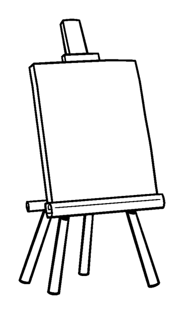 Easel colouring page — free printable for kids