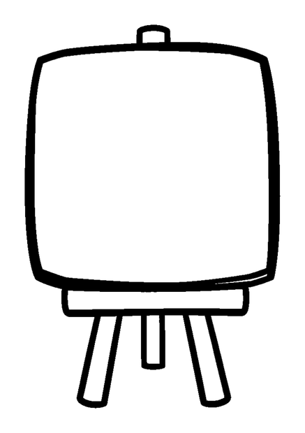 Easel colouring page — free printable for kids