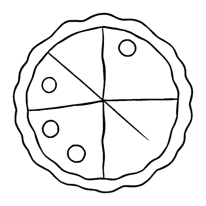 Fraction Pie Colouring Page (Kids, Bold & Easy)