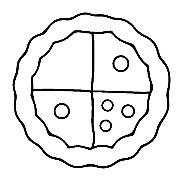 Fraction Pie colouring page — free printable for kids