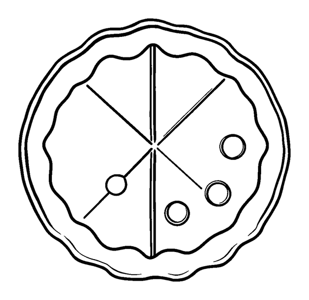 Fraction Pie colouring page — free printable for toddlers