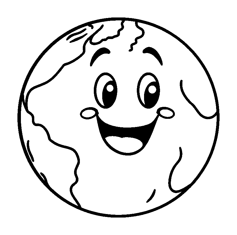 Globe colouring page — free printable for kids