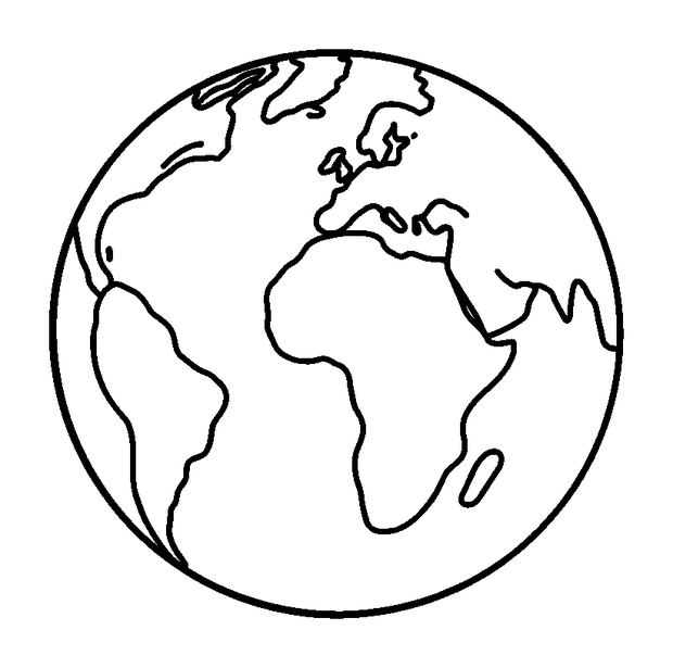 Globe colouring page — free printable for kids