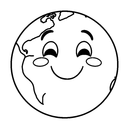 Globe Colouring Page (Toddler, Bold & Easy)