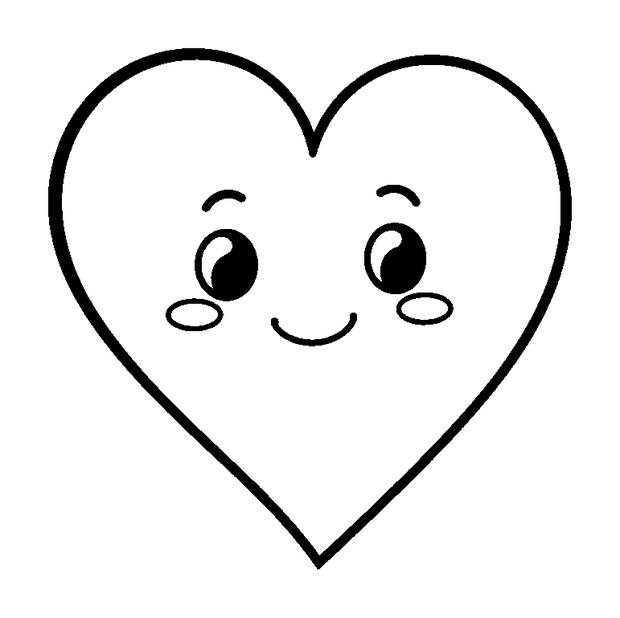 Heart Shape colouring page — free printable for kids
