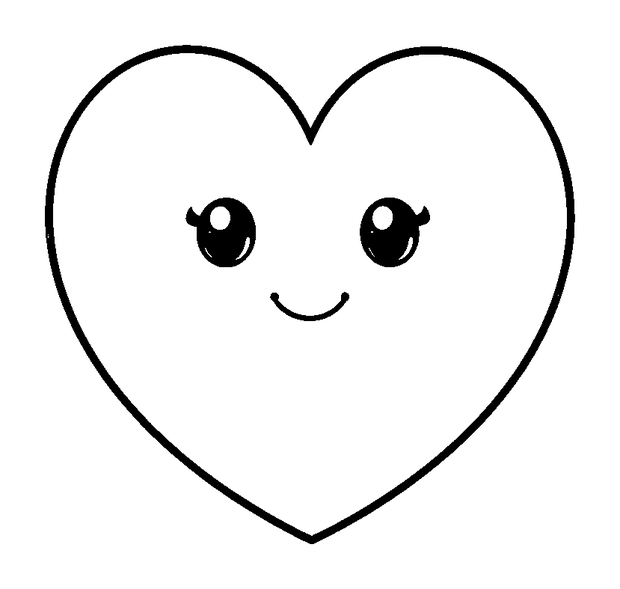 Heart Shape colouring page — free printable for kids