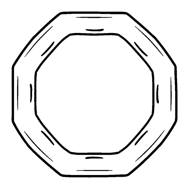 Hexagon Shape colouring page — free printable for kids