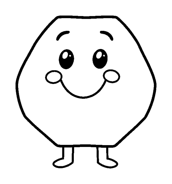 Hexagon Shape colouring page — free printable for toddlers