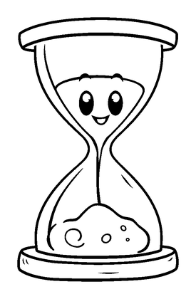 Hourglass Colouring Page (Kids, Bold & Easy)