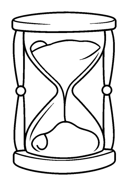 Hourglass colouring page — free printable for kids
