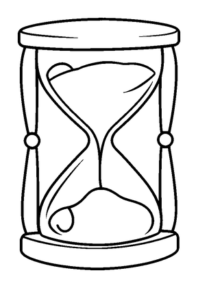 Hourglass Colouring Page (Kids, Bold & Easy)